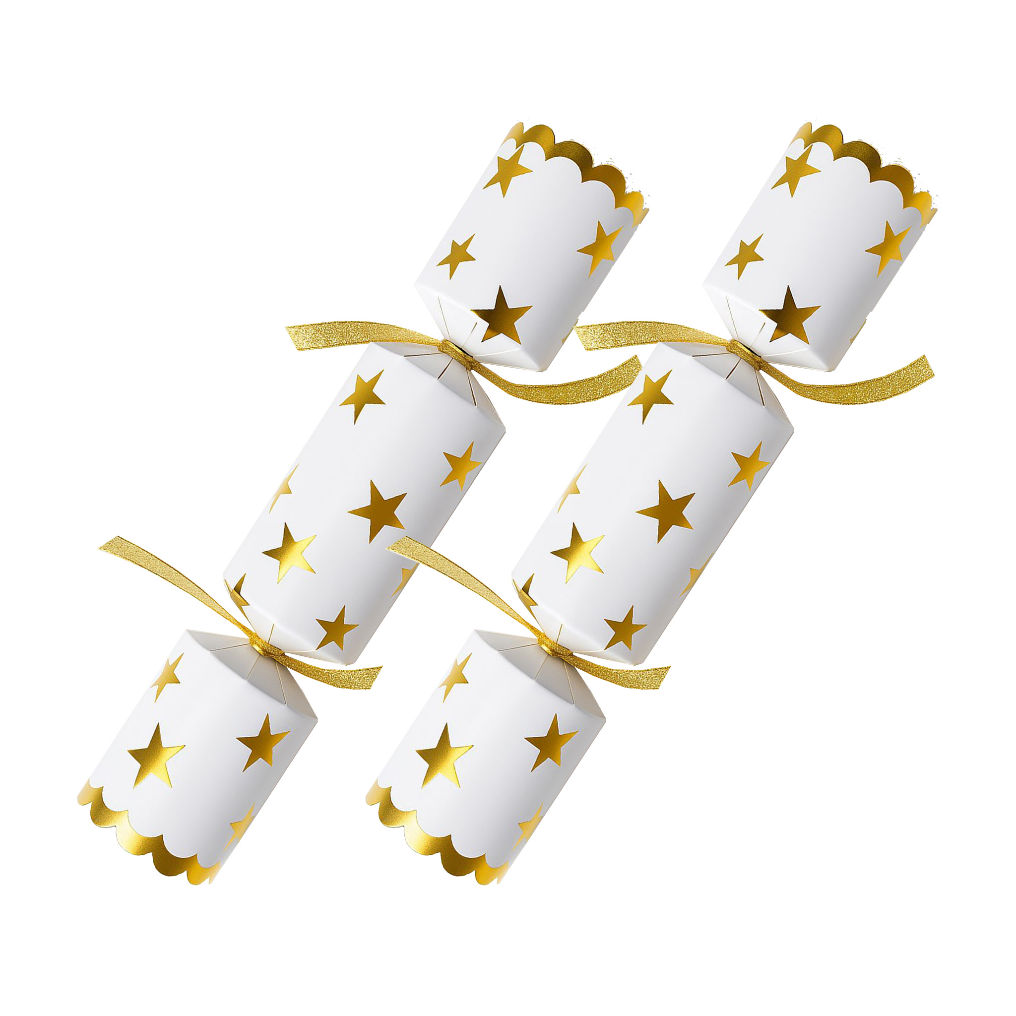 cracker de Navidad con estrellas doradas y corona